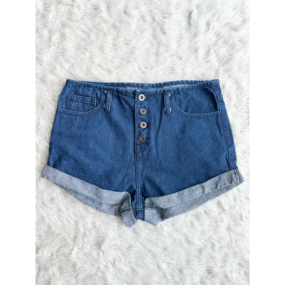 Y2K Button Fly Hot Pants Micro Shorts - Picture 1 of 4